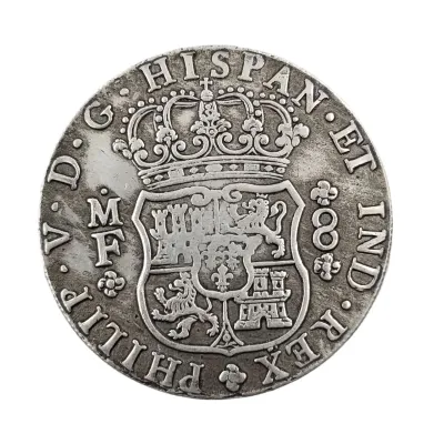1741 Spanish style Old Coin Silver Dollar Metal Silver Plating Craft Commemorative Old Coin Crown Shield Coin-kaw5
