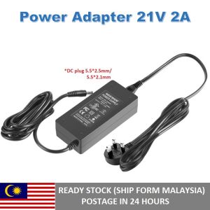 Ac To Dc Power Adapter 21V 2A AC to DC 5.5 x 2.1 / 2.5MM UK 3PIN Plug with Blue LED Indicator For CCTV / LED Strip Light/TOY CAR CHARGERS