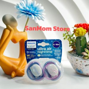 Núm Ty Giả Avent Ultra Air Dành Cho Bé từ 0-6 Tháng 6-18 tháng Giúp Bé Tự Ngủ Chỉnh Nha Chống Vẩu