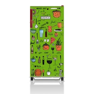 Stiker Kulkas 1 Pintu Full Body / Walpaper Stiker Kulkas / Ukuran 120 CM X60   / Motip Kitchen / ( COD ) Medina Fashion