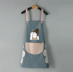 Waterproof Kitchen Apron Chef BBQ Cooking Baking Apron With Big Pocket and hand drying area For Men&Women