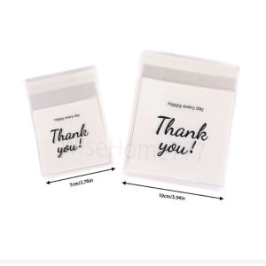 100pcs Resealable Thank You/ Baking Cookie Bag Opp Plastic Food Gift Packaging Pouch