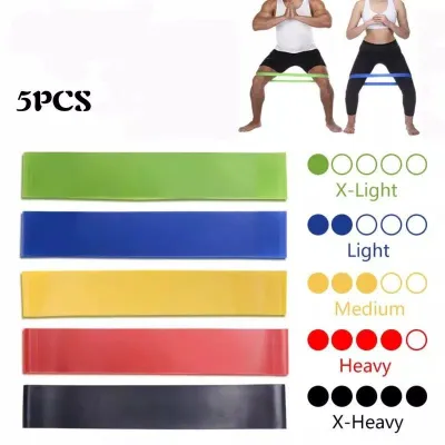 [ Fiery Sport ] Resistence Band 1 Set Polos 5 Warna Workout Home Fitness Yoga Heavy-High Top Seller Karet Lateks Premium BAND POLOS 1 SET