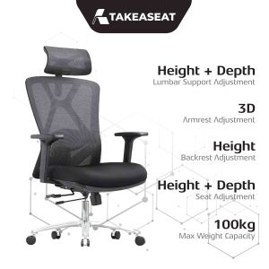 TAKEASEAT | M20+ Ergonomic Mesh Office Chair Backrest Height Seat Depth Adjustable 3D Armrest Aluminum Legframe