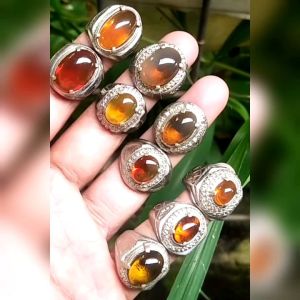 ABK Gemstone Cincin Batu Permata Fire Opal Asli Natural Wonogiri