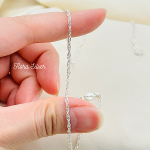 FLORA 0252C - [Có bán lẻ] Dây chuyền bạc charm hình mèo Hello Kitty dành cho bé gái