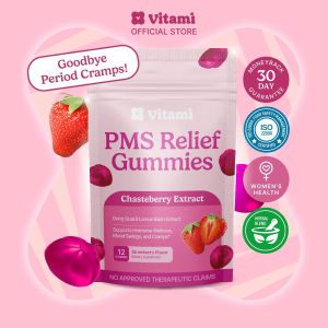 [Period Support] Vitami PMS Relief Gummies 12pcs – Herbal Blend for Menstrual Cramps Dysmenorrhea Sakit ng Puson & Regla Mood Swings