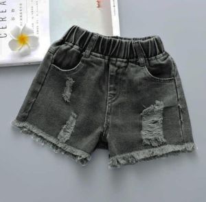Celana Pendek Anak Jeans sobek Bawah Rawis  usia 1 sampai 6 tahun