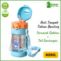 Botol minum anak double lock 400ml / Botol minum sekolah dengan sedotan gantungan 400 ml BPA Free QF-8003. 