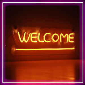 Neon Flex Sign WELCOME Ukuran 39x13 cm