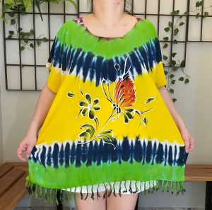 MUAT 80-100KG!!! BAJU BALI ATASAN BLUS LUKIS JUMBO LD 140 FIT TO XXXXL RONCE/E REAL PICT