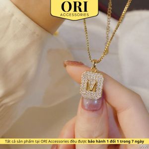Dây chuyền nữ mặt chữ M đính đá thời trang ORI ACCESSORIES D084