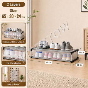 LifeStow Simple dustproof shoe cabinet Shoe Rack Organizer With Cover Shoe Box Stand Dust and Water Resistant 3/4/5/6/7 Layer