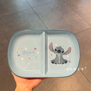 Disney Stitch and Judy Nick Divided Ceramic Breakfast Plate High-Value Design for Children and Home Use Unglazed Non-Slip Bottom Available in gift boxes