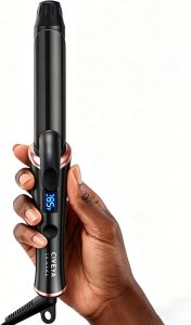 CIVEYA Travel Curling Iron Dual Voltage(110-240V)，1 InchCurling Iron Travel Size with 5 Adjustable Heat Settings Ceramic Barrel with Argan Oil Infused Portable