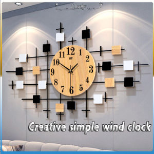 Simple Nordic watch living room solid wood wall clock home decoration silent wall clock home clock