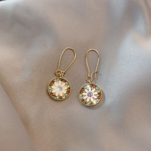 LL18K GOLD Fashion Ethnic style Su crystal unique design temperament Earrings ES63666