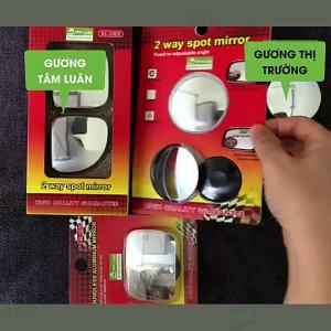Gương cầu lồi ô tô cao cấp xoay 360 độ hình rẻ quạt gắn kính chiếu hậu không viền xóa điểm mù phụ kiện oto Tâm Luân