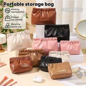 Portable Travel Makeup Bag PU Leather Comestic Bag Toiletry Wash Organizer For Travel Fashion Ins