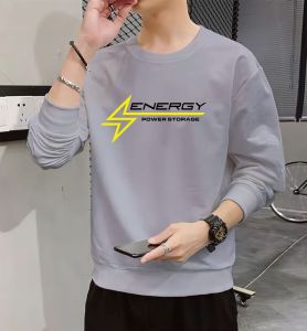Bisa COD Sweater Keren Crewneck Elegan Kaos Pria Trendy Sweatshirt Kasual Sweter Baju Energy