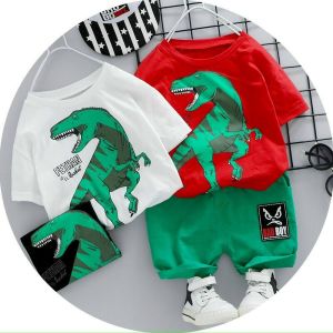 [MẪU MỚI] BỘ KHỦNG LONG XANH  QUẦN XANH THAN CHẤT COTTON MỀM MÁT SIÊU ĐÁNG YÊU CHO BÉ 7-24KG. VIDEO THẬT. BIBO BABY SHOP