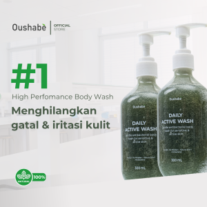 2 OUSHABE Active Body Wash - Penghilang Gatal | Iritasi Kulit | Bekas Luka | Mencerahkan Kulit