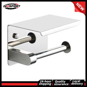 【HOSPORT】 ที่ใส่กระดาษชำระสแตนเลสติดผนังไม่ต้องเจาะ ดีไซน์ทันสมัย สีเงิน ทนต่อการกัดกร่อน ติดตั้งง่าย