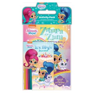 Shimmer & Shine Activity Pack with Colouring Book Activity Pad Colour Pencils For Kids