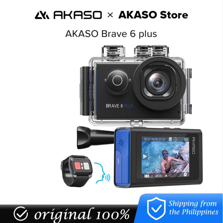AKASO Brave 6 Plus Native 4K30FPS 20MP WiFi Action Camera with Touch
