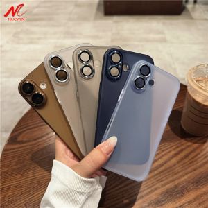 Glass Camera Protector Case for iPhone 16 Pro Max Ultra Thin Slim Matte Soft TPU Cover for iPhone 15 13 12 11 14 Pro Max 16 Plus