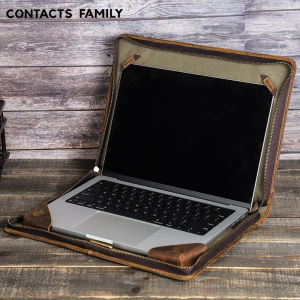 เคสแล็ปท็อปหนังแท้สำหรับแอปเปิลแม็กบุคโปรซอง14.2นิ้วกระเป๋าปกคลุมย้อนยุคโน้ตบุ๊คป้องกัน
