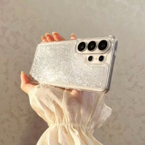 Glitter Quicksand Phone Case for Samsung S23 S24 S25 S26 Ultra Shell Soft Silicone Back Cover Clear Moving Sand Liquid Hull Girl