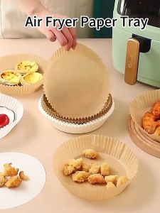 100Pcs Thickened Air Fryer Liners Disposable Oil-Proof Non-Stick Parchment Paper for Fryer Oven Use