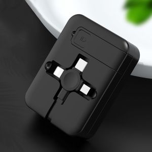 【Ready Stock】Retractable 3 in 1 Fast Charging Cable 3A Phone Charger Cord Data Cable Micro USB 8Pin Type C Compatible For iPhone Android Phones With Phone Holder