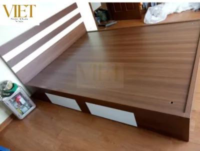 Giường Gỗ MDF 2 Hộc KéoGiường Ngủ Gỗ Freeship HCM Kích Thước Mẫu Theo Yêu Cầu