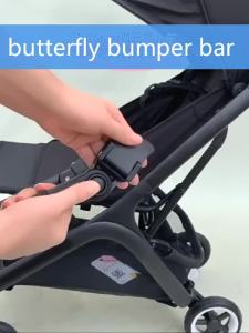 Stroller Armrest For Bugaboo Butterfly Buggy Bumper Bar With Leather Cover Angle Adjustable Foldable Baby Replace Accessories