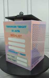 Celengan target 100k model brangkas celengan target buka tutup termurah celengan target nabung viral bahan mdf 15x15x20cm