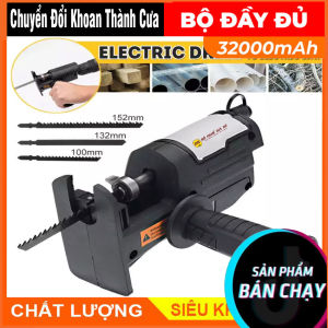 Bộ đầu chuyển đổi máy khoan thành máy cưa điện cầm tay tặng kèm 3 lưỡi cắt gỗ kim loại
