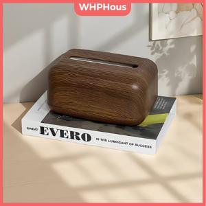 WHPHous New Chinese-style Simple Walnut Color Tissue Box Household Solid Wood Living Room Storage Carton Wooden Tissue Storage Box
