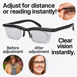 Far And Near Auto Zoom Reading Glasses Multi-Purpose Glasses Anti-Blue Light Reading Glasses 25-600 Degree Adjustable Prescription