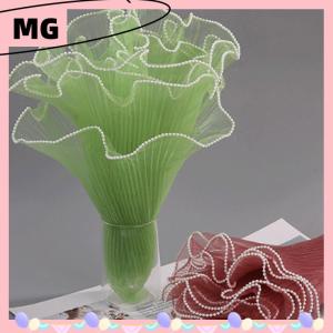 【Magical House】[New HOT FASHION] 28cmx1M Flower Wrapping Paper Wave Yarn Florist Bouquet Packaging Lace Mesh Florist Bouquet Gift Packaging Supplies