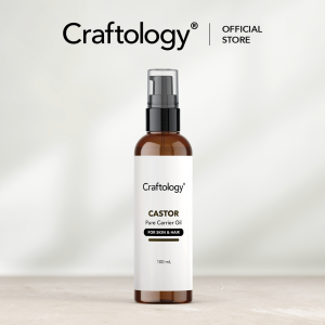 Craftology Castor Oil 100mL for Hair and Scalp 100% Pure Cold-Pressed Hexane-Free