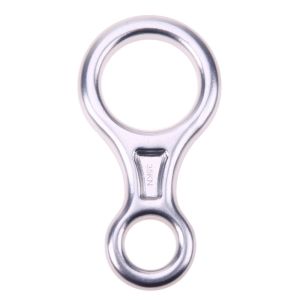 BLACKON Silver 35KN Aluminum Descent Device Professional for 8-16mm rope 8 Ring Descender Climbing Slow Down Rings Carabiner