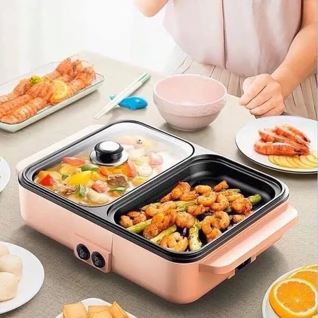 Panggangan Elektrik BBQ and SHABU 2in1 grill pan hot and pot in