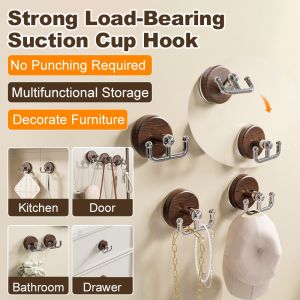 🔥Hot Sale 🔥Kitchen Suction Cup Double Head Strong Suction Cup Hooks Suction Cup Hooks No Drill Adhesive Hooks Double Head Hanger For Bathroom Kitchen Door Strong Hold Heavy Duty Wall Mount Organizer Suction Cup Hooks No Drill Hooks