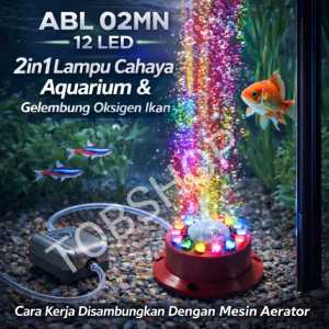 HIKARI ABL 02MN 12 LED - Lampu + Batu Aerator Aquarium Aquascape 02 MN