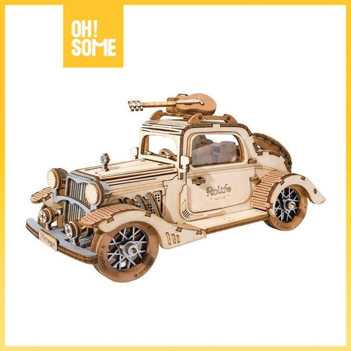 OHSOME Rolife·Retro-Vintage Car 3D Wooden Puzzle Anak DIY Bentuk