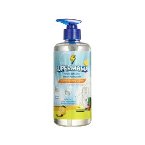 Supermama Food Grade Dishwashing Liquid 500ml - Yuzu/Peach | Wash Fruits Vegetables & Baby Bottles | Gentle on Hands | Plant-Based Formula
