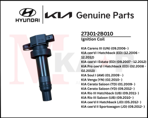 [ORIGINAL] Ignition Coil for KIA Cerato cee’d Soul Rio Carens Venga Forte (27301-2B010)