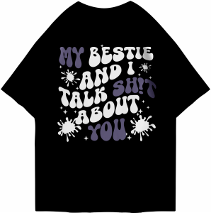 Kaos Oversized Tshirt Bestie Gambar Depan Belakang Kaos Oversize Wanita/Pria
